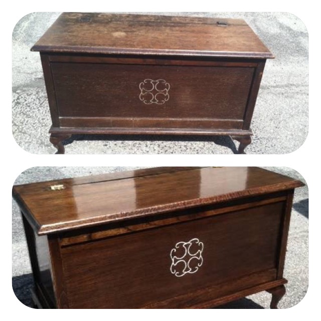 restored wood storage chest